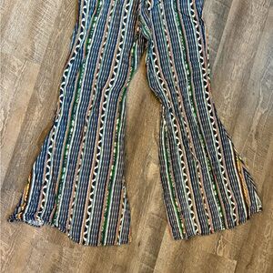 Chelsea & Violet Striped mixed pattern flared pants